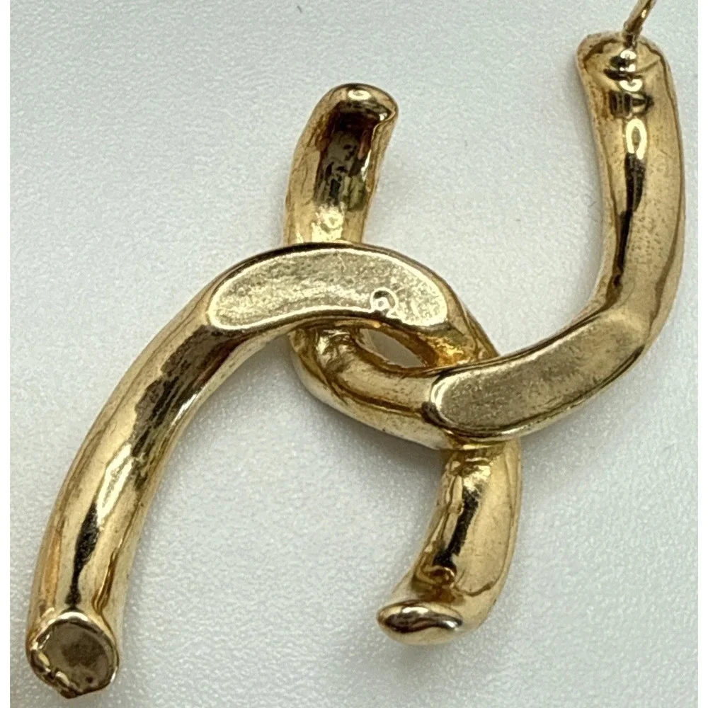 Gorgeous Open Heart Gold Over Sterling Post Earrings 3/4 